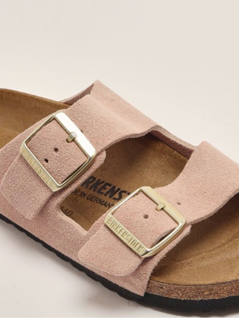 Birkenstock Arizona Pale Pink Suede Two-Strap Sandals-Gently Used